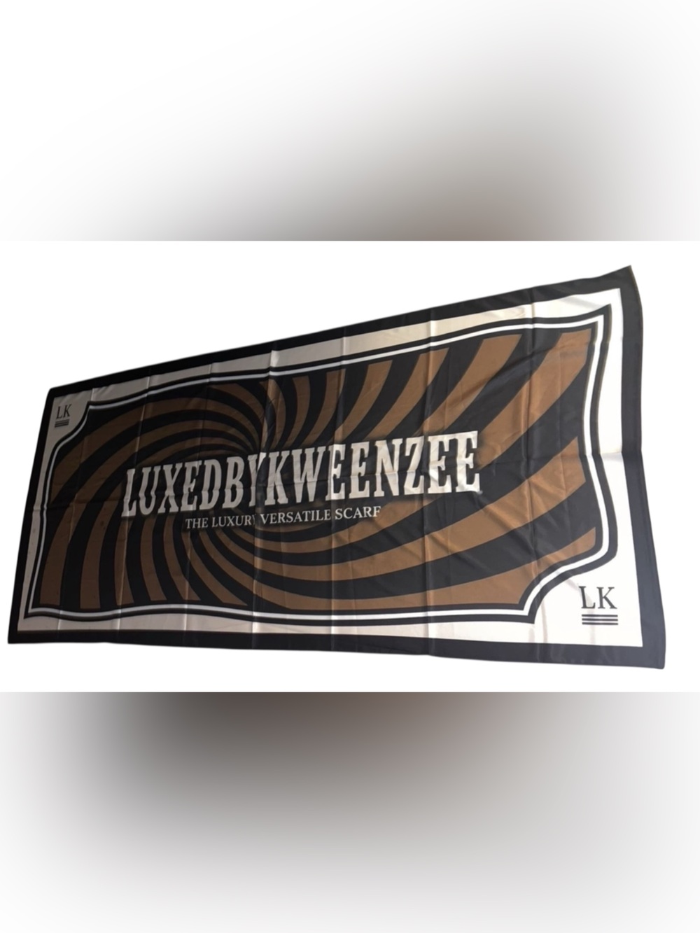 LUXEDBYKWEENZEE  The Luxury Versatile scarf monogram Twirl Silk Oversized unisex